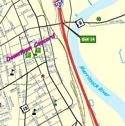 NHDS Map Map of directions to NHDS, downtown Concord, NH